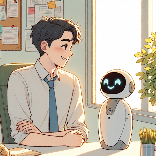 仕事の合間にaivoに相談する健二さん