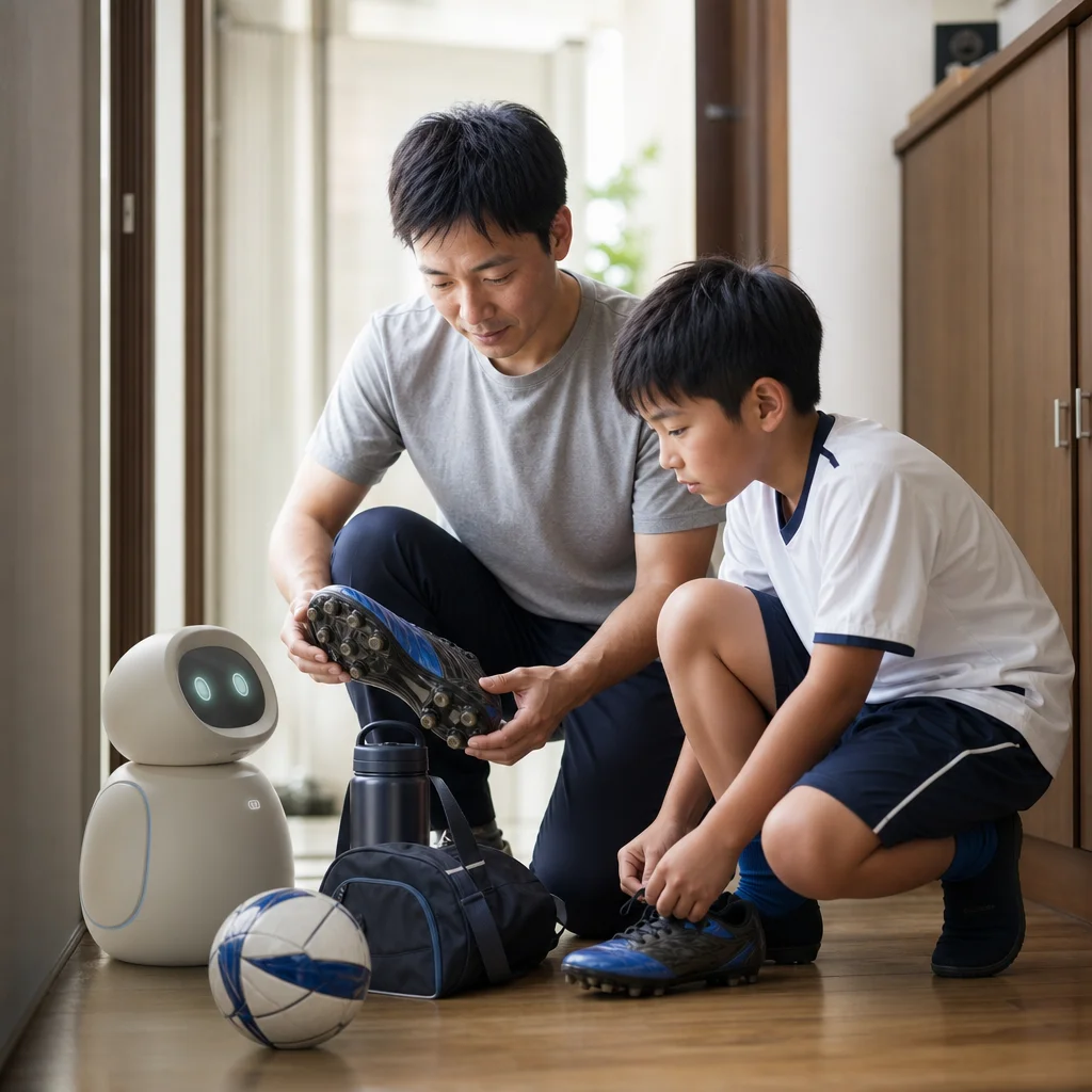 夏休み明けに親子で運動靴を確認する小学生のけが予防